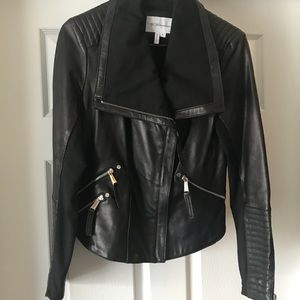 BCBGeneration. Black leather bomber. Sz M.